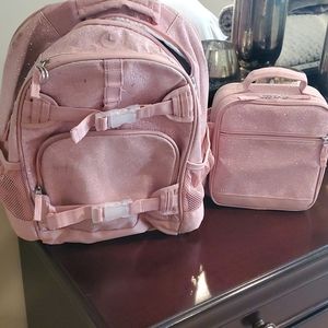 Potter Barn Kids MacKenzie Pink Sparkle Backpack & Lunchbox